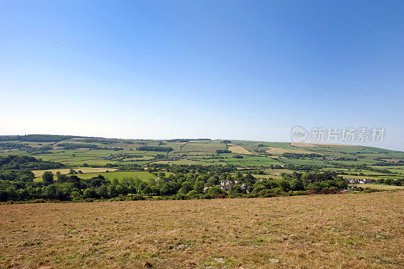 从Purbeck Ridgeway到南部，Purbeck岛，多塞特，英格兰